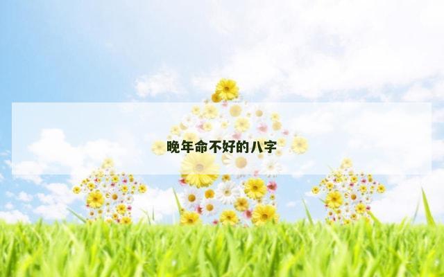 晚年命不好的八字