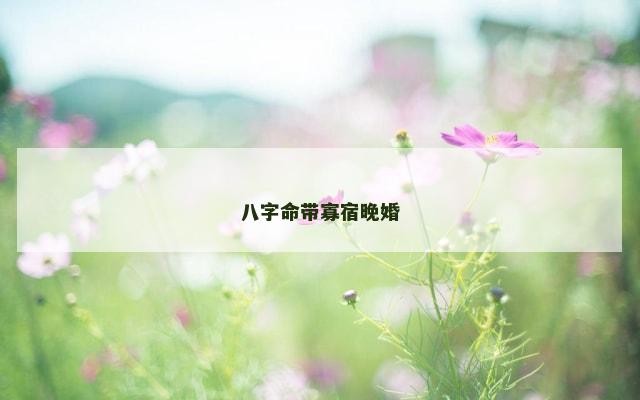 八字命带寡宿晚婚