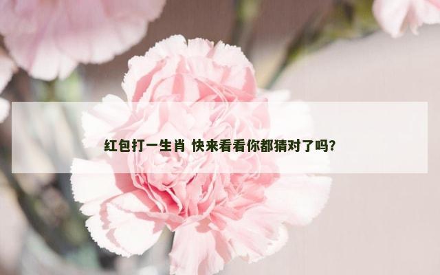 红包打一生肖 快来看看你都猜对了吗？