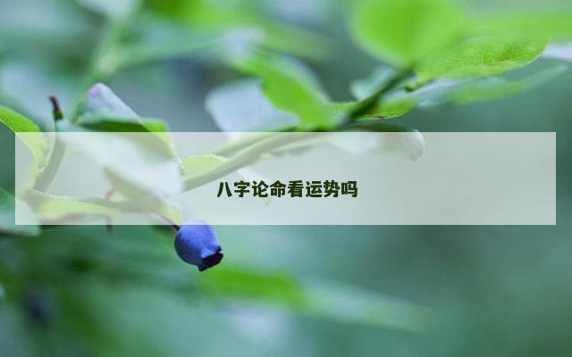 八字论命看运势吗