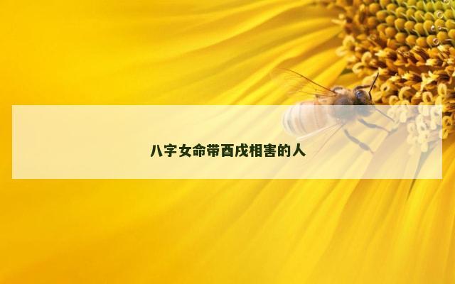 八字女命带酉戌相害的人