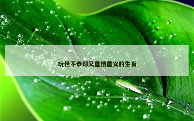 玩世不恭却又重情重义的生肖
