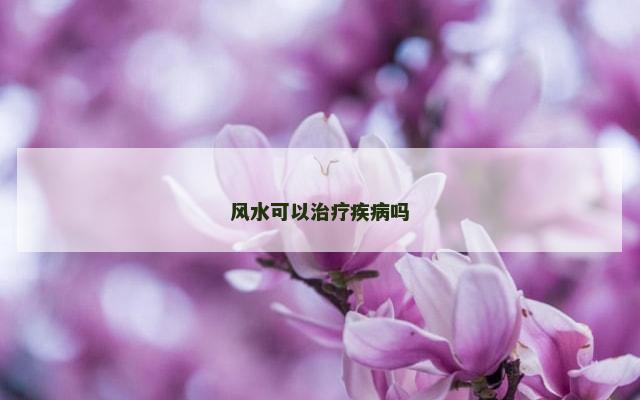 风水可以治疗疾病吗