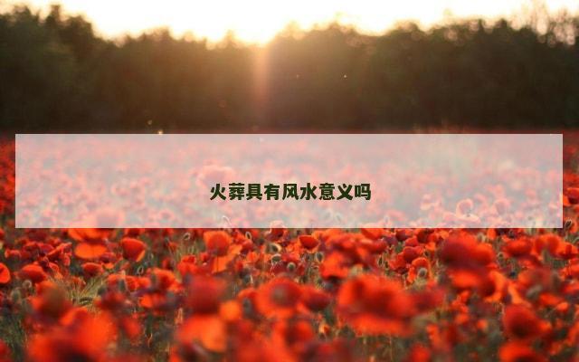 火葬具有风水意义吗