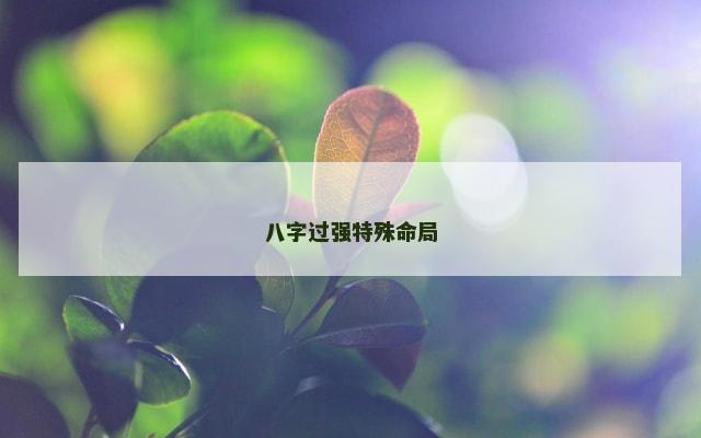 八字过强特殊命局