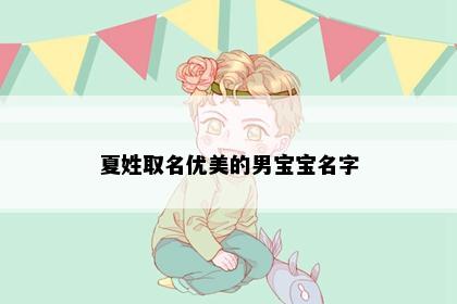 夏姓取名优美的男宝宝名字
