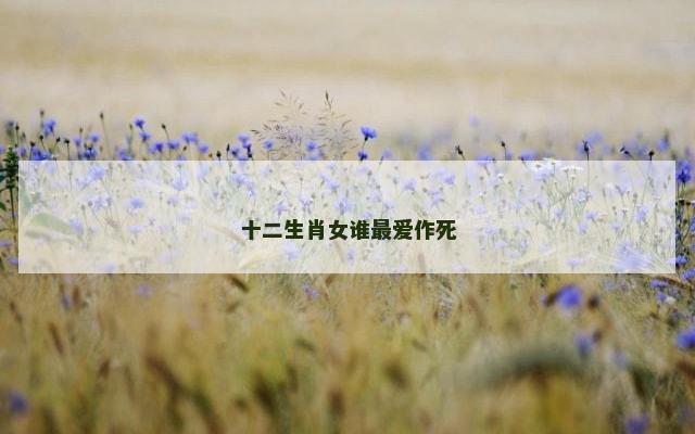十二生肖女谁最爱作死
