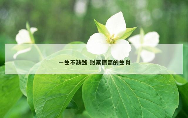 一生不缺钱 财富值高的生肖