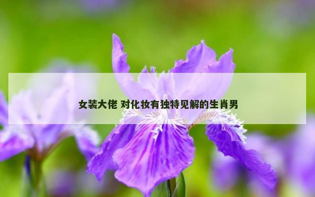 女装大佬 对化妆有独特见解的生肖男