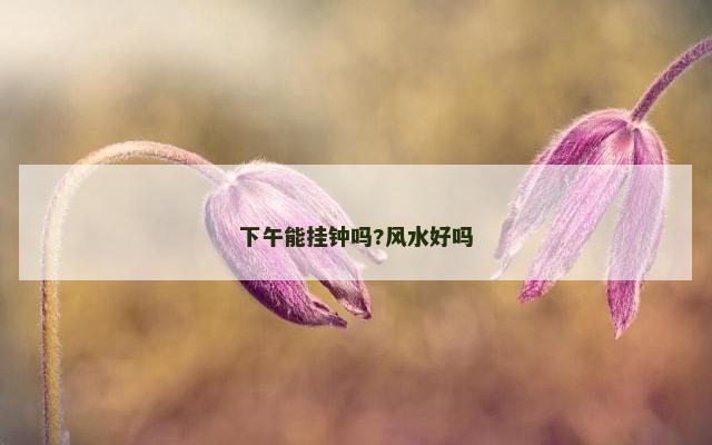 下午能挂钟吗?风水好吗