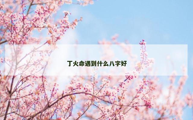 丁火命遇到什么八字好