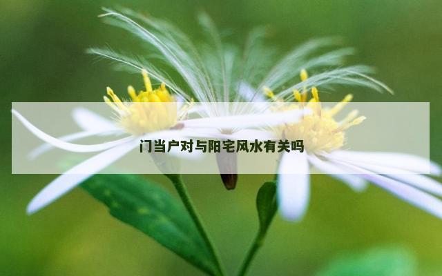 门当户对与阳宅风水有关吗