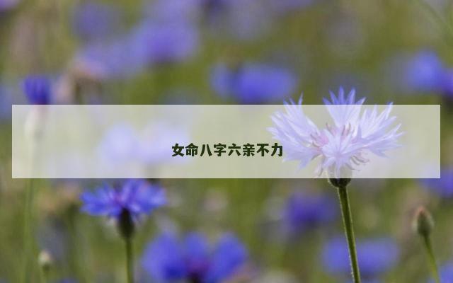 女命八字六亲不力