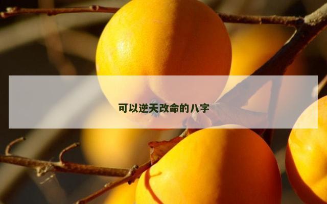 可以逆天改命的八字