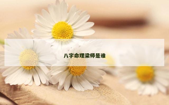 八字命理梁师是谁