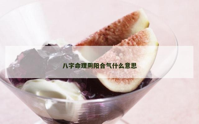八字命理阴阳合气什么意思