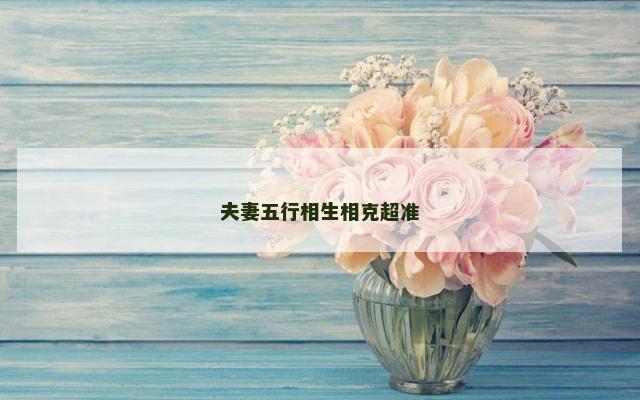 夫妻五行相生相克超准