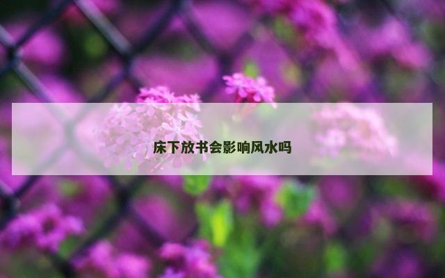 床下放书会影响风水吗