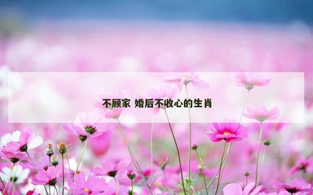 不顾家 婚后不收心的生肖