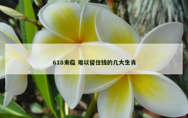 618来临 难以留住钱的几大生肖
