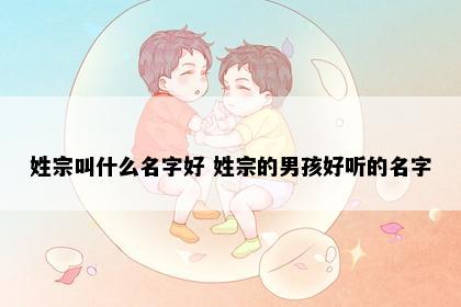 姓宗叫什么名字好 姓宗的男孩好听的名字