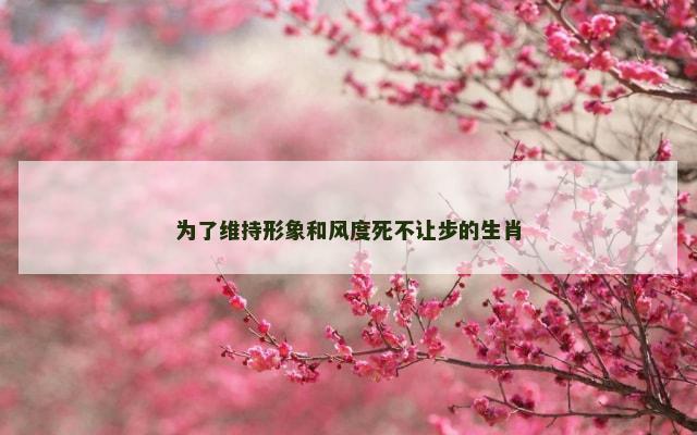 为了维持形象和风度死不让步的生肖