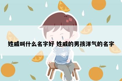 姓戚叫什么名字好 姓戚的男孩洋气的名字
