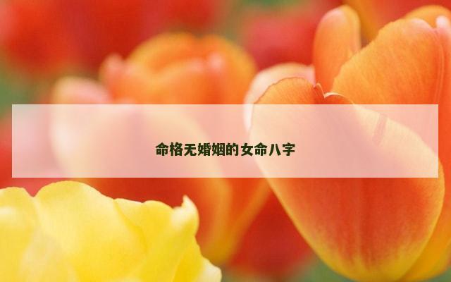 命格无婚姻的女命八字