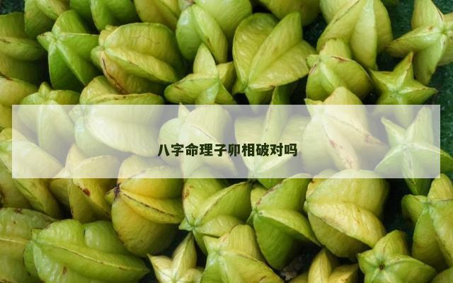 八字命理子卯相破对吗