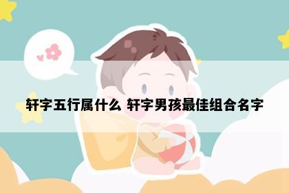 轩字五行属什么 轩字男孩最佳组合名字
