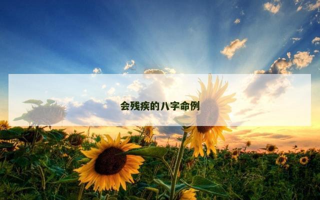 会残疾的八字命例