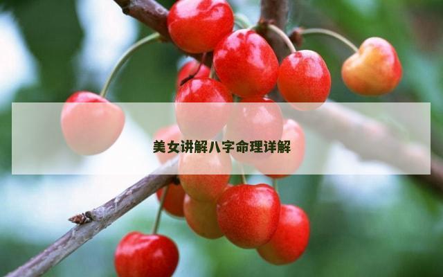 美女讲解八字命理详解