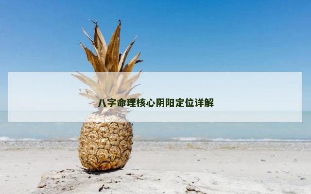 八字命理核心阴阳定位详解