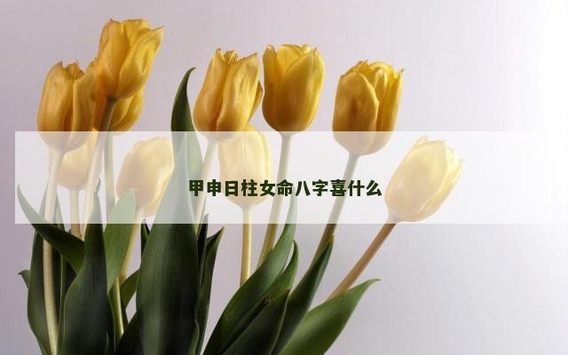 甲申日柱女命八字喜什么