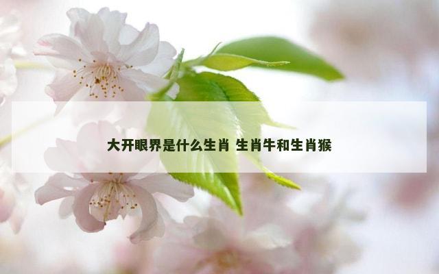大开眼界是什么生肖 生肖牛和生肖猴