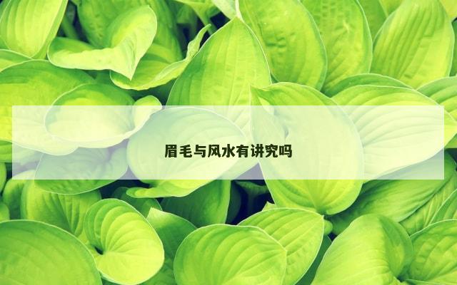 眉毛与风水有讲究吗