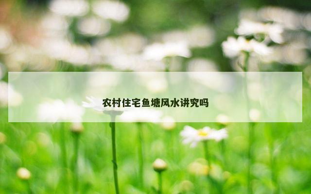 农村住宅鱼塘风水讲究吗