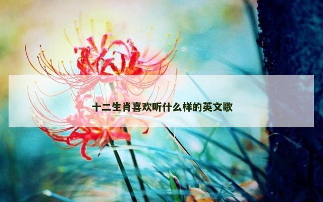 十二生肖喜欢听什么样的英文歌