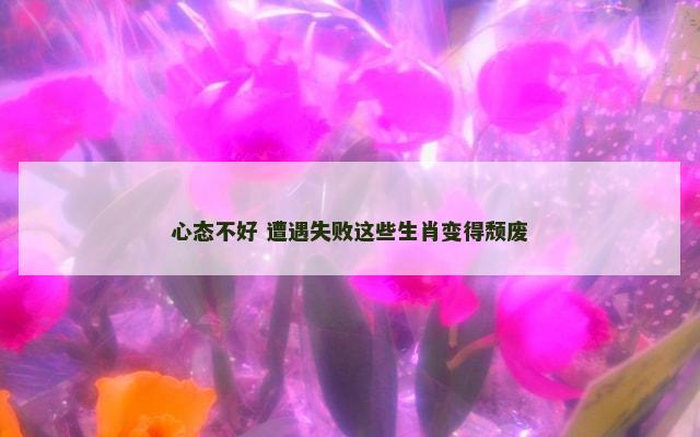 心态不好 遭遇失败这些生肖变得颓废