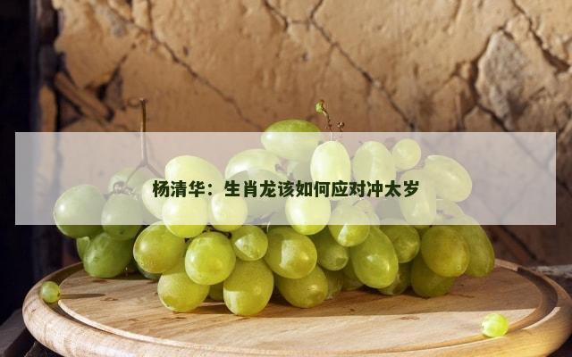 杨清华：生肖龙该如何应对冲太岁