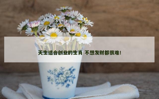 天生适合创业的生肖 不想发财都很难！