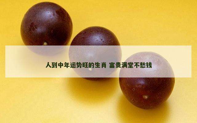 人到中年运势旺的生肖 富贵满堂不愁钱