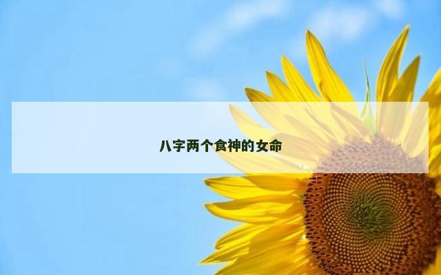 八字两个食神的女命
