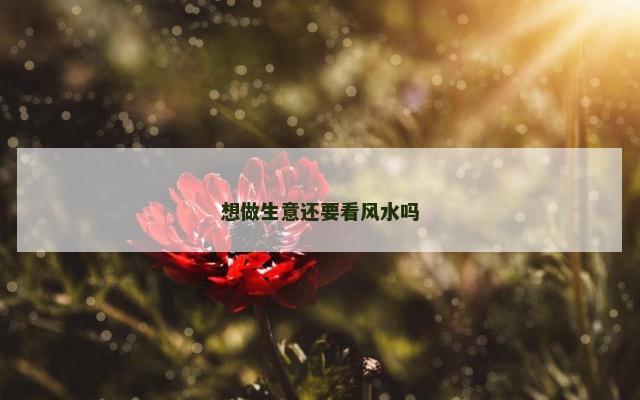 想做生意还要看风水吗
