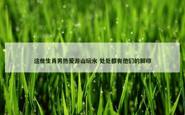这些生肖男热爱游山玩水 处处都有他们的脚印