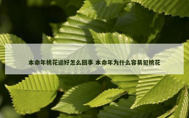本命年桃花运好怎么回事 本命年为什么容易犯桃花