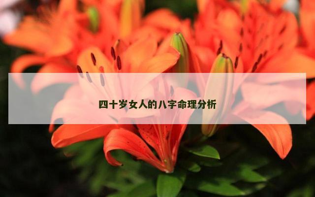 四十岁女人的八字命理分析