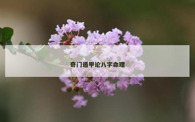 奇门遁甲论八字命理
