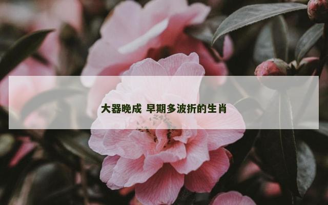 大器晚成 早期多波折的生肖