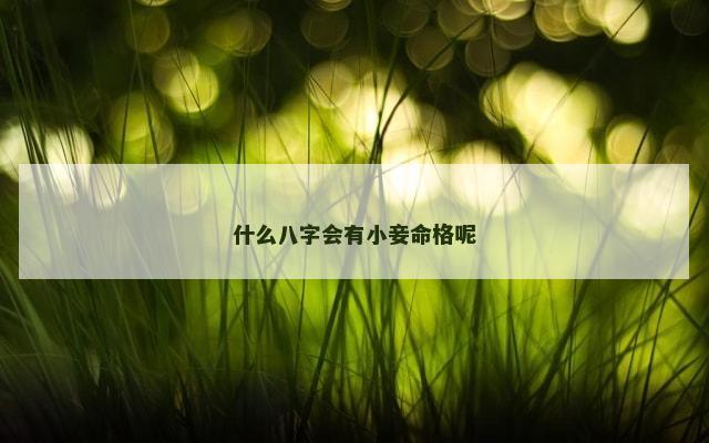 什么八字会有小妾命格呢